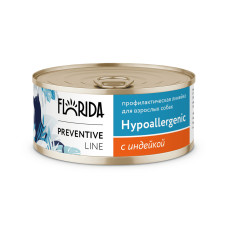 FLORIDA - Hypoallergenic Консервы для собак при пищевой аллергии, с индейкой, упаковка 24шт x 0.1кг