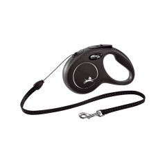 Flexi - Рулетка для собак до 12кг, 5м, трос, черная (New Classic S Cord 5 m, black)