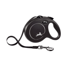 Flexi - Рулетка для собак до 12кг, 3м, ремень, черная (New Classic S Cord 3 m, black)