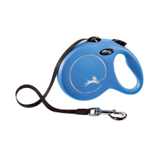 Flexi - Рулетка для собак до 15кг, 5м, ремень, синяя (New Classic S Tape 5 m, blue)