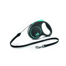 Flexi - Рулетка для собак до 8кг, трос 3м, Black Design синяя