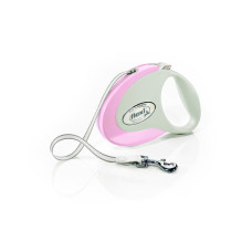 Flexi - Рулетка для собак до 25кг, ремень 5м, Style розовая