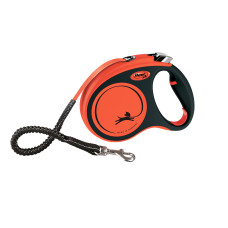 Flexi - Рулетка для активных собак до 20кг с усиленным поводком, ремень 5м, оранжевая