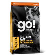 GO! - Корм для щенков и собак, с цельной уткой и овсянкой (SKIN + COAT CARE)