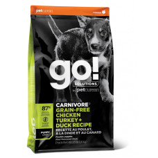GO! - Корм для щенков, 4 вида мяса: индейка, курица, лосось, утка, беззерновой (CARNIVORE)