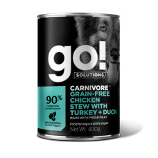 GO! - Консервы для собак с тушеной курицей, индейкой и мясом утки, беззерновые