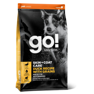 GO! - Корм для щенков и собак, с цельной уткой и овсянкой (SKIN + COAT CARE)