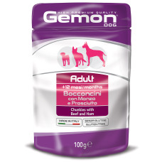 Gemon dog pouch паучи для собак кусочки говядины с ветчиной