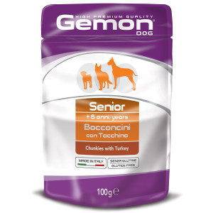 Gemon dog pouch паучи для пожилых собак кусочки индейки