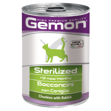 Gemon - Кусочки в соусе для стерилизованных кошек,  кролик (cat sterilised)