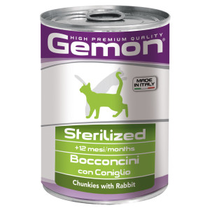 Gemon - Кусочки в соусе для стерилизованных кошек,  кролик (cat sterilised)