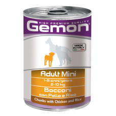Gemon dog mini консервы для собак мелких пород кусочки курицы с рисом