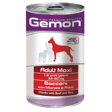 Gemon dog maxi консервы для собак крупных пород кусочки говядины с рисом