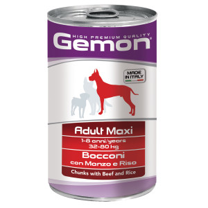 Gemon dog maxi консервы для собак крупных пород кусочки говядины с рисом