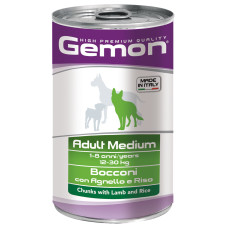 Gemon dog medium консервы для собак средних пород кусочки ягненка с рисом