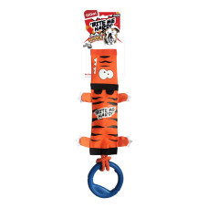 GiGwi - Игрушка "Тигр" с пищалкой,веревкой и резиновым кольцом ,пожарный шланг,веревка,резина