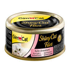 GimCat - Консервы для кошек из цыпленка с креветками (ShinyCat Filet)