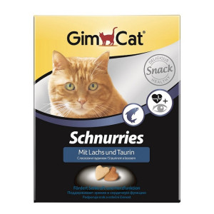 GimCat - Лакомые сердечки для кошек, с лососем и таурином (Schnurries)