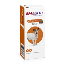Intervet - Таблетка жевательная от блох и клещей для собак мелких пород 4,5-10кг, Бравекто, 250мг, 2 шт