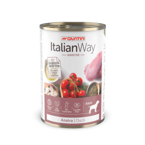 Italian Way - Консервы для собак с чувствительным пищеварением с уткой,томатами и картофелем