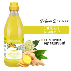 Iv San Bernard - Шампунь для любого типа шерсти против раздражений и перхоти, fruit of the grommer ginger&elderbery, 1 л