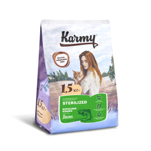 Karmy - Корм для стерилизованных кошек и кастрированных котов с лососем