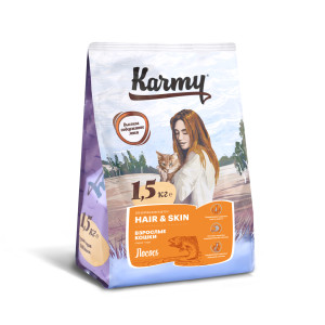 Karmy - Корм для кошек, поддерживающий здоровье кожи и шерсти с лососем