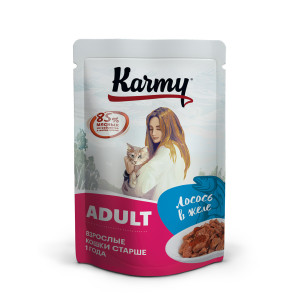 Karmy - паучи для кошек с лососем в желе старше 1 года