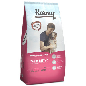 Karmy - Корм для собак средних и крупных пород с чувствительным пищеварением, с лососем