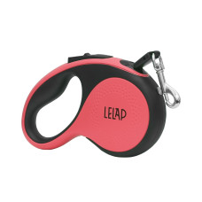 LeLap - Рулетка для собак до 15кг, ремень 3м, красная