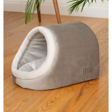 LeLap - Лежак-нора для кошек "Sole" серый 46х31х30 см 10ан