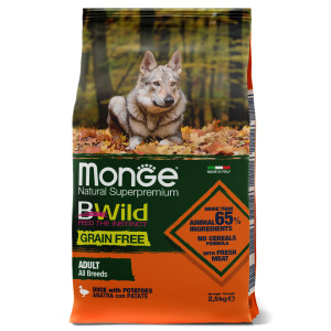 Сухой корм для собак всех пород, утка с картофелем, беззерновой (BWild grain free)