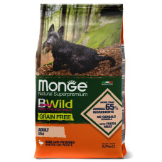 Monge - Корм для собак мелких пород, утка с картофелем, беззерновой (BWILD grain free mini)