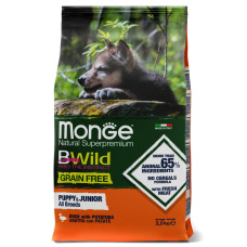 Monge - Корм для щенков всех пород, утка с картофелем, беззерновой (BWILD grain free)