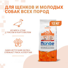 Monge - Корм для щенков всех пород, утка с рисом и картофелем (dog speciality line monoprotein)