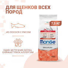 Monge - Корм для щенков мелких пород, лосось с рисом (dog speciality line monoprotein)
