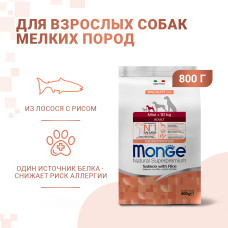 Monge - Корм для собак мелких, пород лосось с рисом (dog speciality mini)