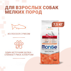 Monge - Корм для взрослых собак мелких пород, лосось с рисом (Dog Speciality Mini)