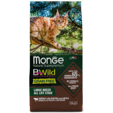 Monge - Корм для крупных кошек всех возрастов, из мяса буйвола, беззерновой (cat bwild grain free)