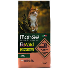 Monge - Корм для кошек, из лосося и гороха, беззерновой (cat bwild grain free)