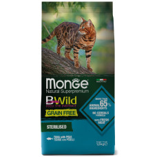 Monge - Корм беззерновой из тунца и гороха для стерилизованных кошек (bwild grain free)
