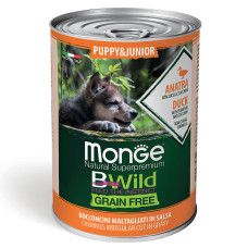 Monge dog bwild grainfree puppy/junior консервы из утки с тыквой и кабачками для щенков
