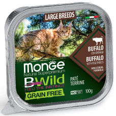 Monge cat bwild grain free консервы из буйвола с овощами для кошек крупных пород