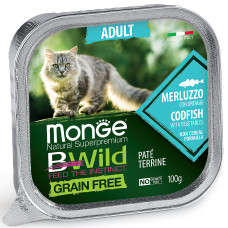 Monge cat bwild grain free консервы из трески с овощами для кошек