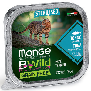 Консервы из тунца с овощами для стерилизованных кошек (bwild grain free)