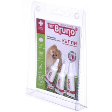 Mr.Bruno - Капли для мелких собак и щенков  до 10 кг репеллентные (3 пипетки по 1 мл)