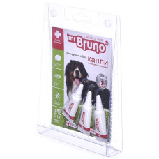 Mr.Bruno - Капли для крупных собак весом от 30 кг репеллентные (3 пипетки по 4 мл)