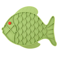 Mr.Kranch - Лизательный коврик для медленного поедания силиконовый Рыбка 24,5*19 см зеленая