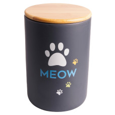 Mr.Kranch - Контейнер керамический для хранения корма для кошек meow 1900 мл черный