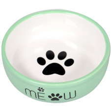 Mr.Kranch - Миска керамическая для кошек meow 380 мл, зеленая